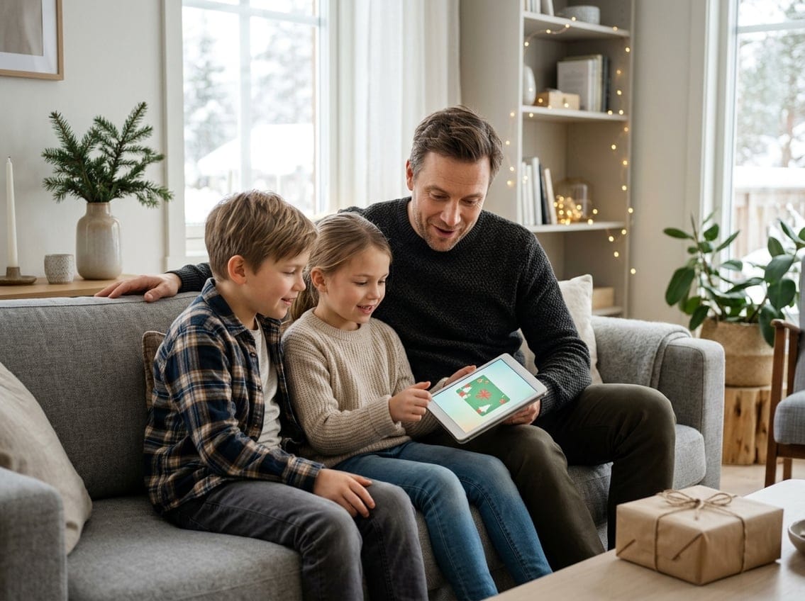 En digital decembergave til far med skolebørn